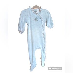 Magnolia Baby Footed Pajamas with Embroidered Lamb 9 months